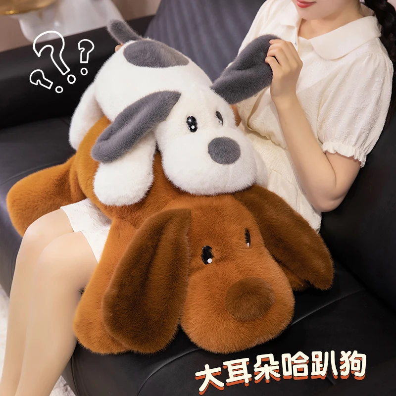 لطيف كبير الأذن بابا الكلب مهدئا الدمى النوم الوسائد لينة ومريحة أفخم الكلب لعب الأبيض هدية عيد ميلاد جيدة للفتيات
