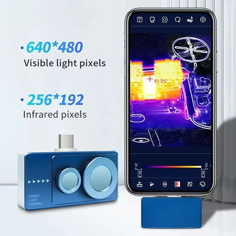 T7PRO Visible & Infrared Thermal Camera 256x192 Android  Thermal Imager Dual Lens Fusion Electrical Device HVAC Inspect