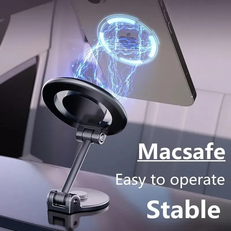 N72 حامل هاتف مغناطيسي للسيارة قابل للطي لوحة القيادة حامل جوّال بلاستيكي لـ Magsafe iPhone 17 ~ 12 Pro Max Samsung Xiaomi Magnet Mount