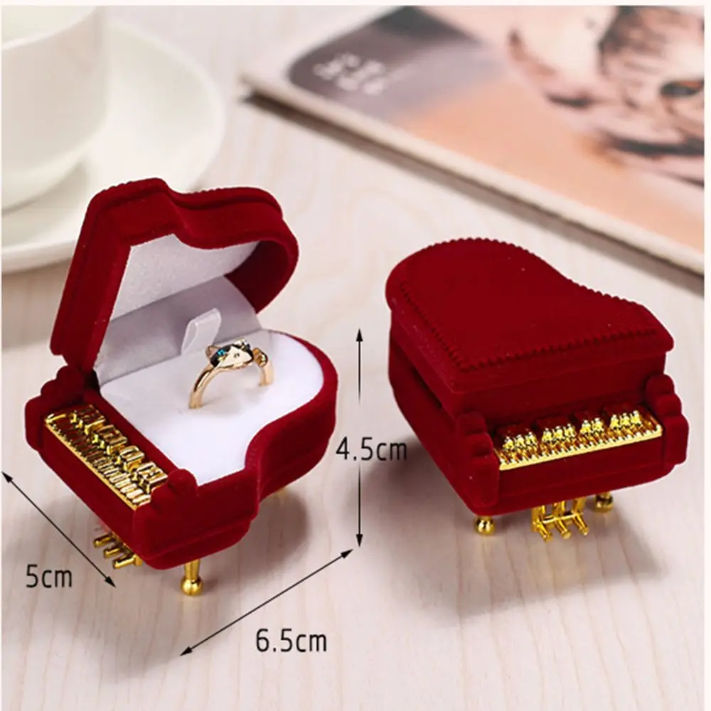 New Earring Pendant Wedding Ring Box Gift Case Storage Box Velvet Piano Ring Box