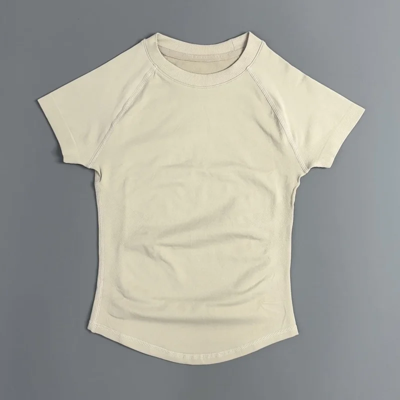 Dames sport-T-shirt met ronde hals, korte mouwen, ademende, rekbare tops, gym, fitness, yoga, hardlopen, training, casual atletische shirts