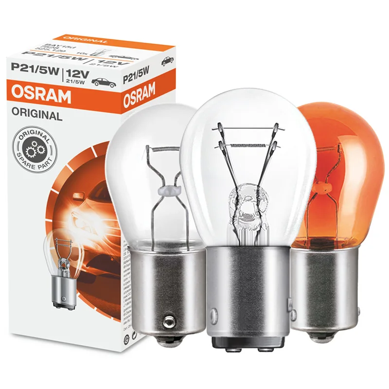 Car Signal Lamps OSRAM 12V P21/5W 7528Y P21W 7506Y PY21W 7507 R10W 5009 R5W Brake light Stop turn tail halogen bulbs motorcycle view 5