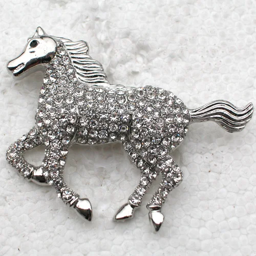 

12pcs/lot Wholesale Horse Rhinestone Pin brooches C101847