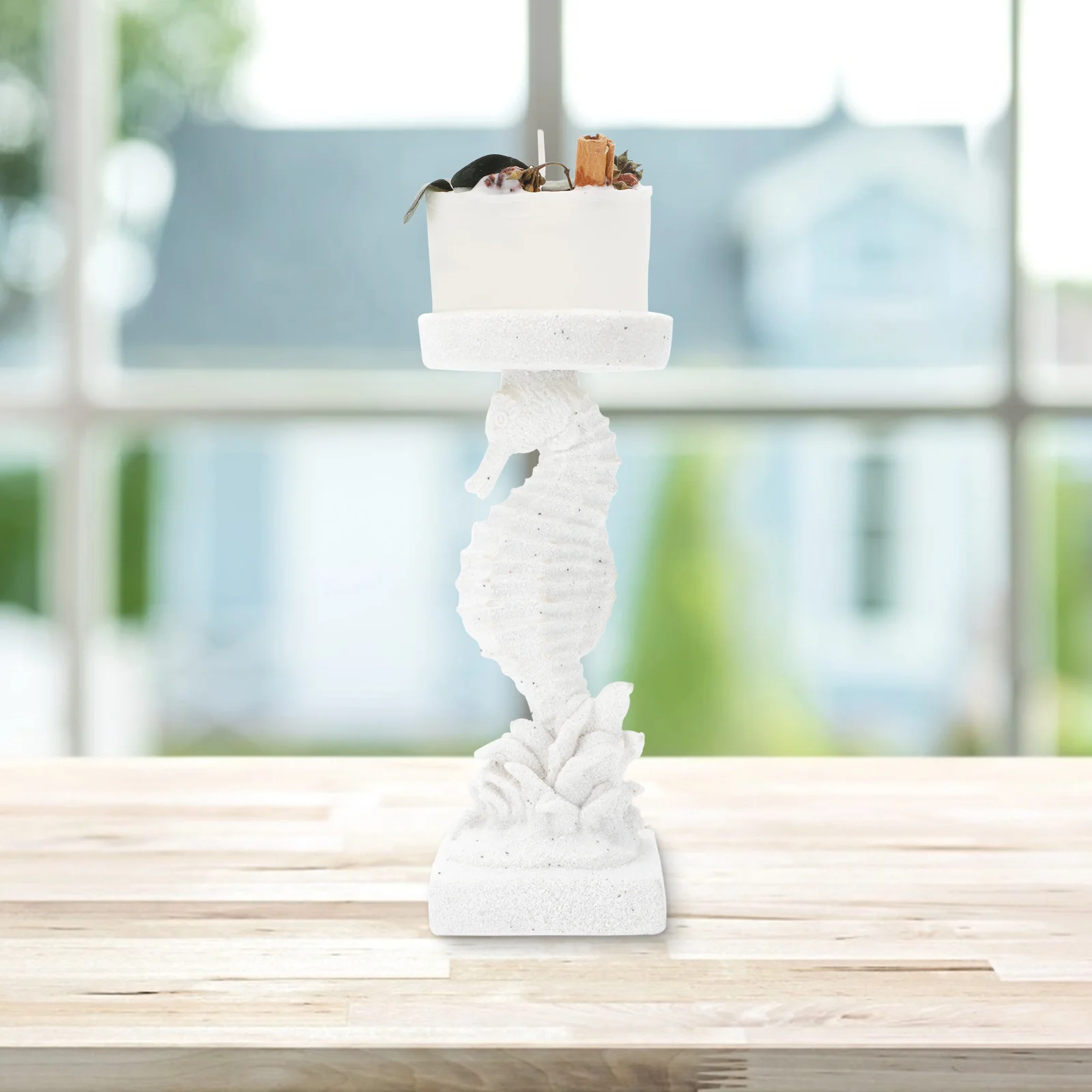 

1Pcs Resin Simulation Dinas Candlestick Ocean Elements Delicate Decorative Candleholder for Bedroom Desktop Aromatherapy Decor