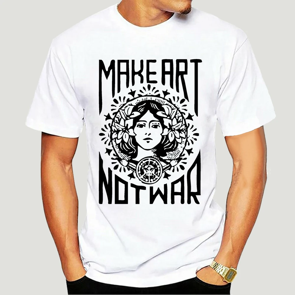 

Men tshirt Make Art Not War Shirt - Unisex Poly Cotton T-Shirt women T-Shirt tees top 5205X