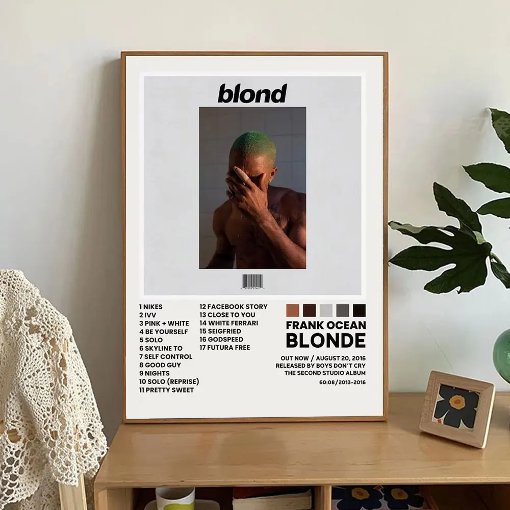 Frank Ocean Blonde Album Wall Tracklist Frank Ocean Album Cover Art Music Poster Canvas Painting Room Home Decor Gifts