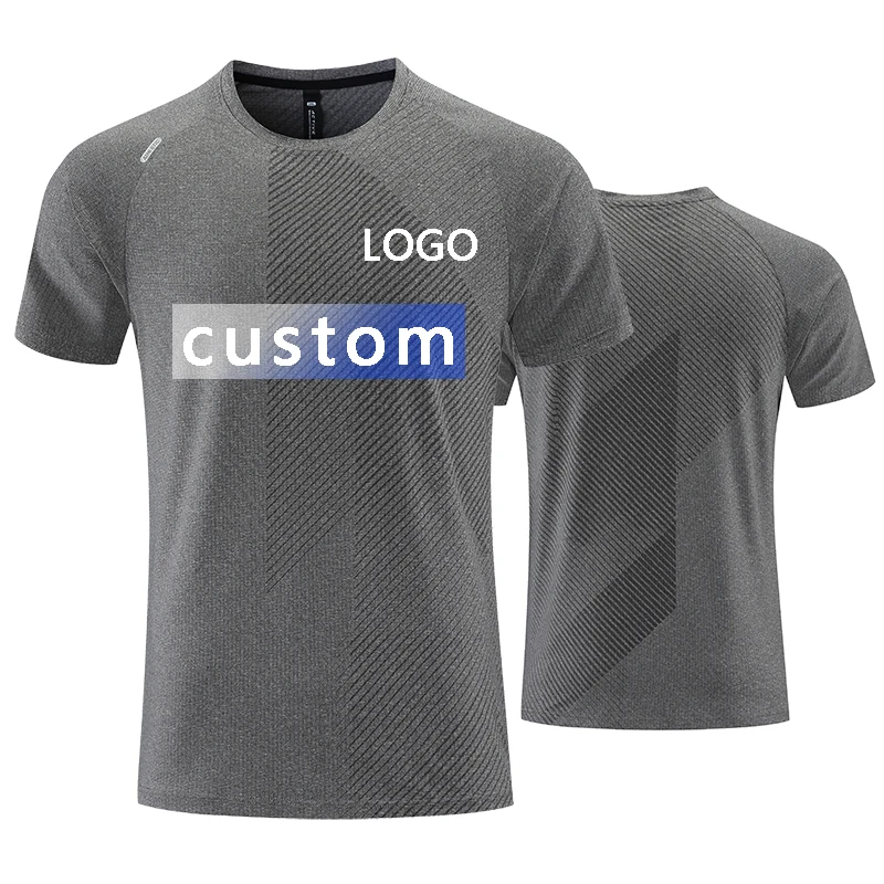 Custom LOGO Sports T-shirts For Men Jogging Shirt Fitness Training Gym Sportswear Outdoor Running Short Sleeve T-shirt