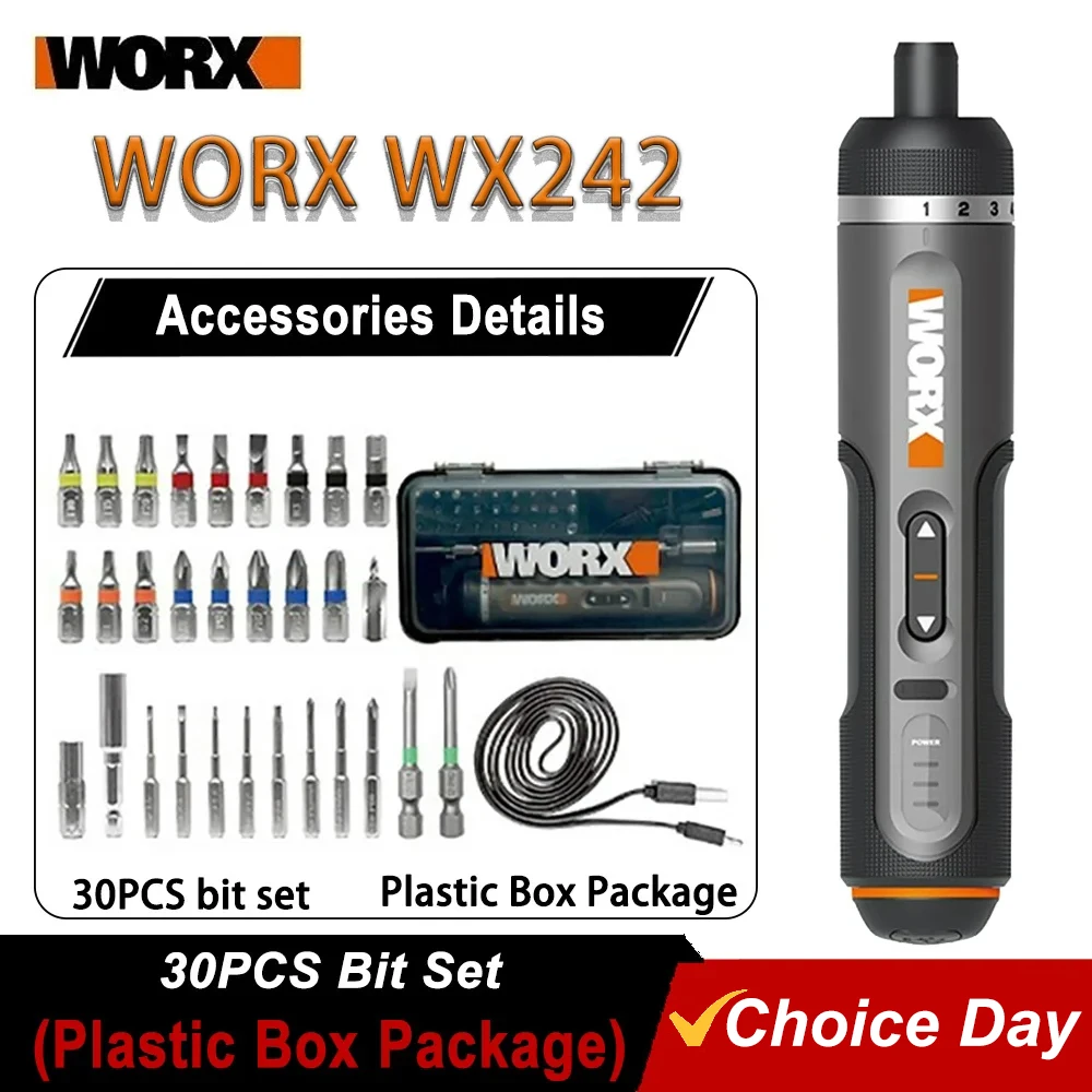

Worx WX242 4V Electrical Screwdriver Sets Automatic Cordless Precision Electric Screwdrivers Rechargeable Household Power Tools