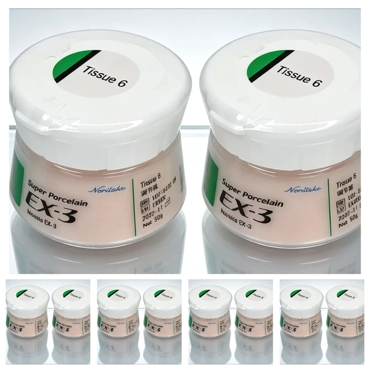 Poudre de porcelaine Noritake EX-3 Super Body 50g, teintes TX A1B A2B E2, matériau de restauration dentaire en céramique pour couronnes et bridges PFM