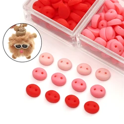 20pcs/lot 9x8mm Pink/Red Double Hole Acrylic Pig Nose For Making Doll Stuffed Toys Animal Scrapbooking DIY Craft Accessories