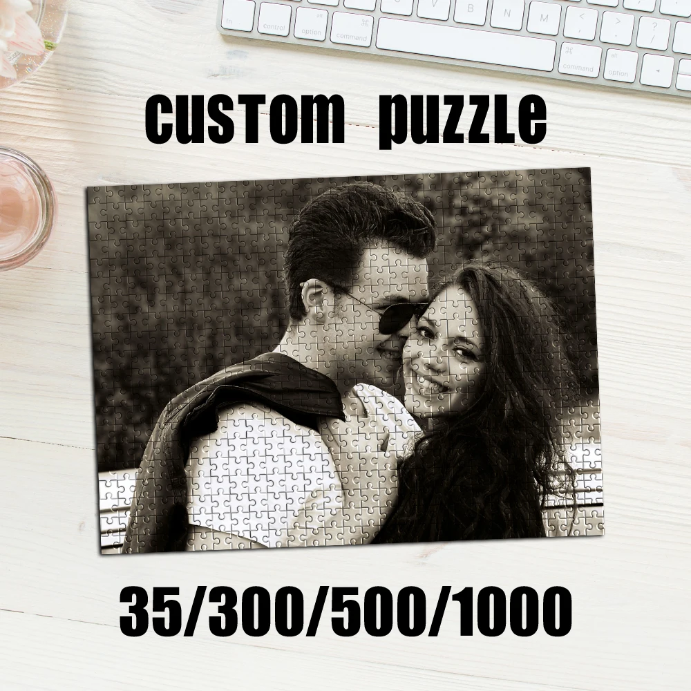 35/300/500pcs  couple Customized Photo Jigsaw puzzle Mosaic Personalized Picture For Children Toy Kids Gift