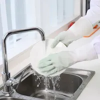 Cleaning Tools Dish Washing Sponge Dishwashing Cleaning Gloves Scrubber Silicone Rubber Gloves 1Pair