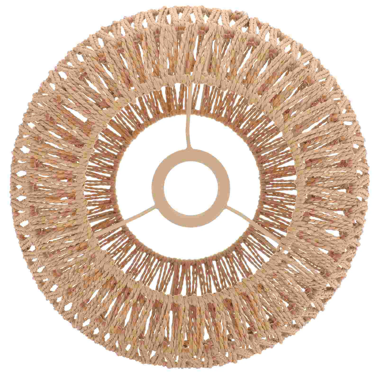 Xh23-395 Round Lampshade Paper Woven Hanging Simple Ceiling Light Cover Modern Simulation Rattan Covers