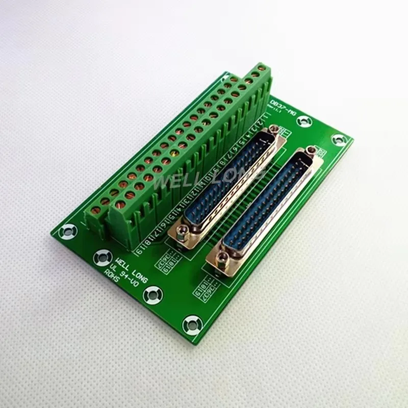 

D-SUB DB37 Double Male Header Breakout Board, Terminal Block, Connector
