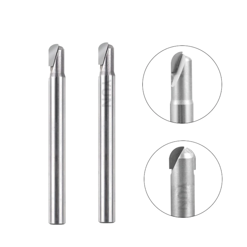 PCD Diamond Ball Nose Milling Cutter CNC Carbide Engraving Drill Graphite Carbon Fiber Fiberglass Bakelite Processing Tool