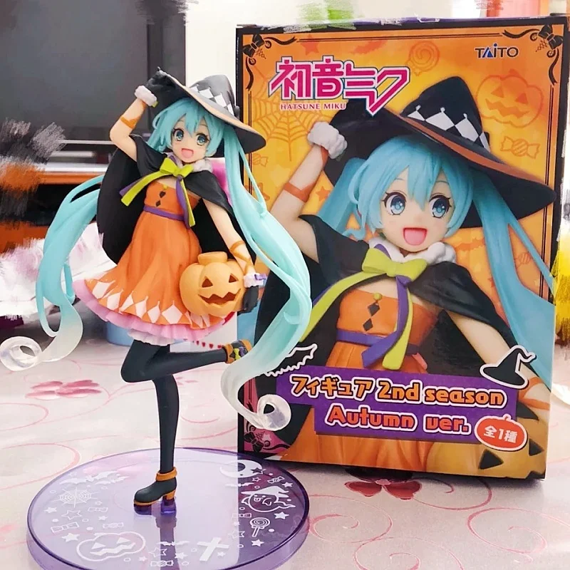

Hot Sale Taito Virtual Singer Hatsune Miku V2 Season Autumn Costume Halloween Pumpkin Anime Action Figure Desktop Toy Model Gift