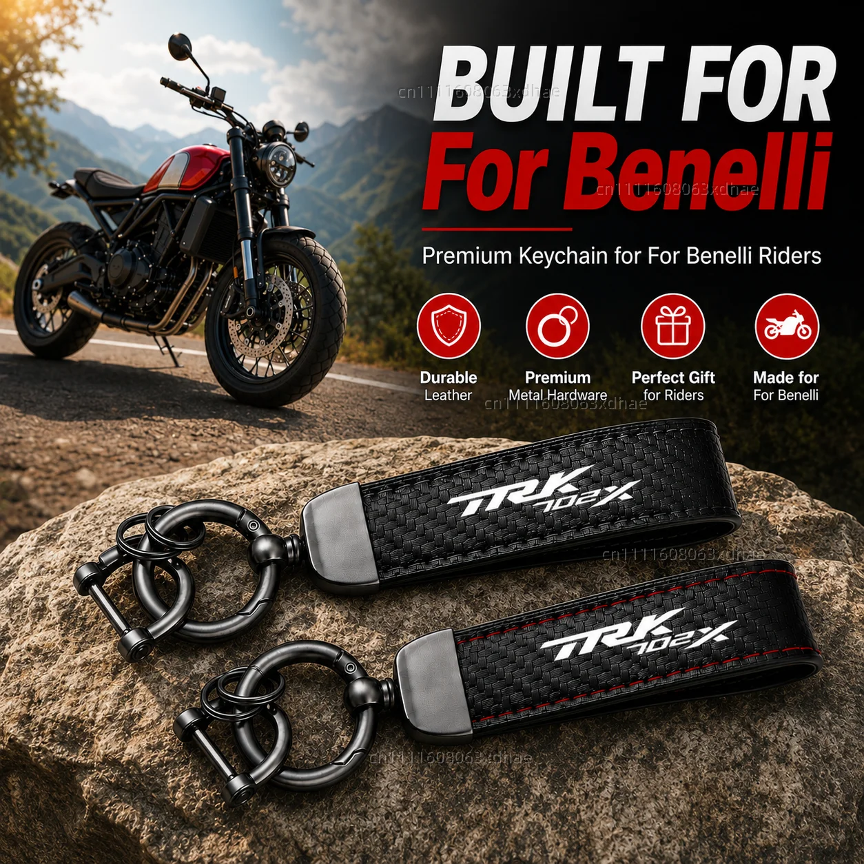 High-Grade Leather Motorcycle Keychain Holder Keyring Accessories For Benelli TRK702X TRK 702 X Trk 702x