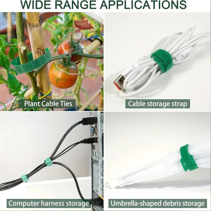 100PCS Velcro zip ties, plant ties, non slip garden ties