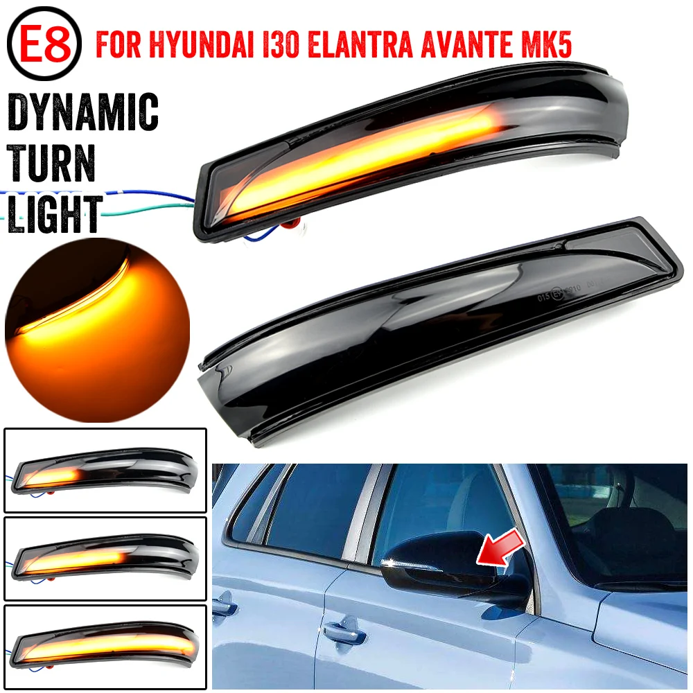 

LED Turn Signal Light For Hyundai i30 GD Veloster Elantra Avante MK5 MD UD Dynamic Flasher Blinker 2011 2012 2013 2014 2015