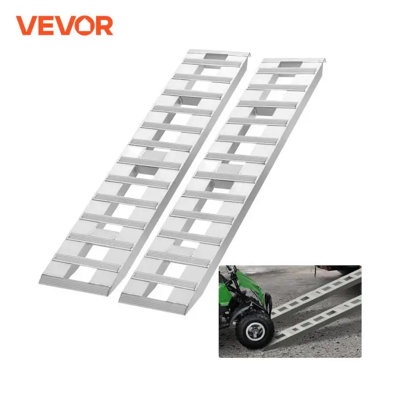 VEVOR Aluminum Ramps, 6000 LBS Capacity Loading Ramps for Motorcycle/Dirt Bike/Trailer/ATV/UTV/Garden Tractor/Lawn Mower, 2PCS