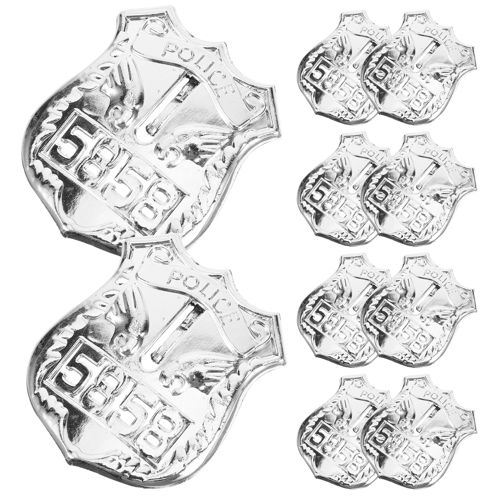 

10 Pcs Toy Badge Policeman Cop Necklace Costume Cosplay Party Prop Vivid Brooch