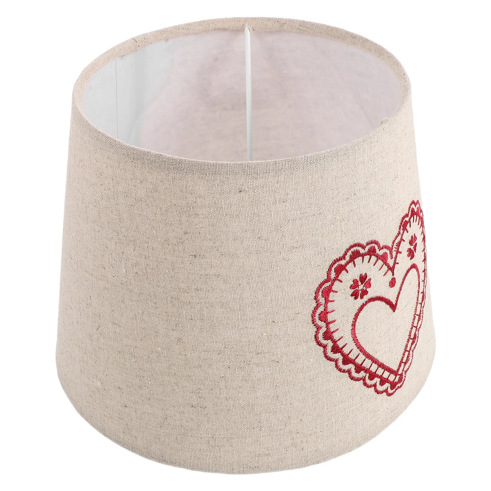 2Pack Linen Embroidered Lampshade Floral Pattern Asian Vintage Style Soft Light for Desk Table Lamp Home Decor