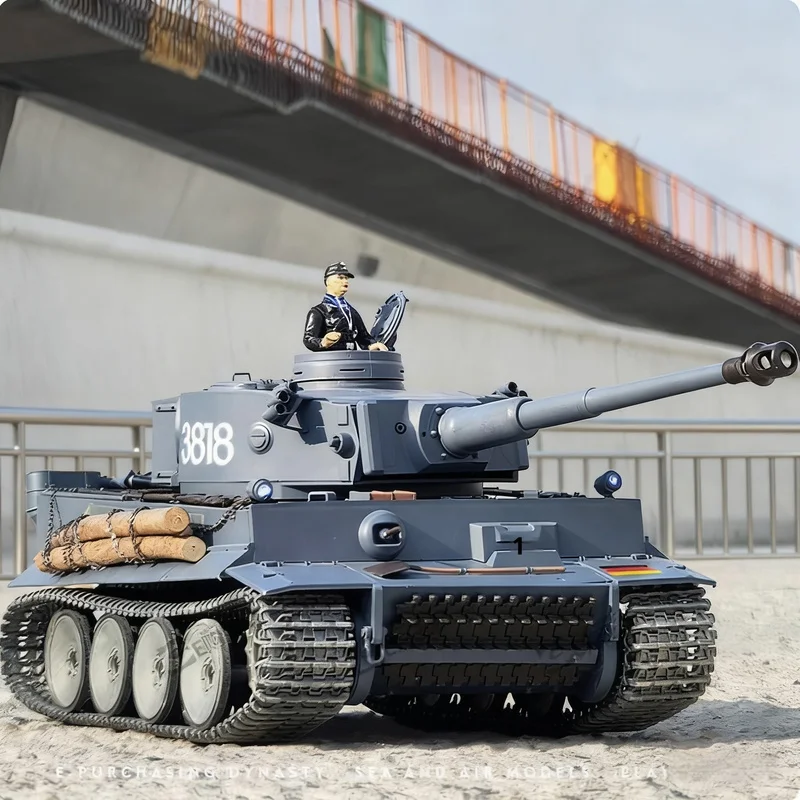 Henglong-tanque de Metal con Control remoto, coche de juguete Tiger One Crawler, batalla eléctrica inalámbrica, lanzable, coche de Control remoto, regalo para niño