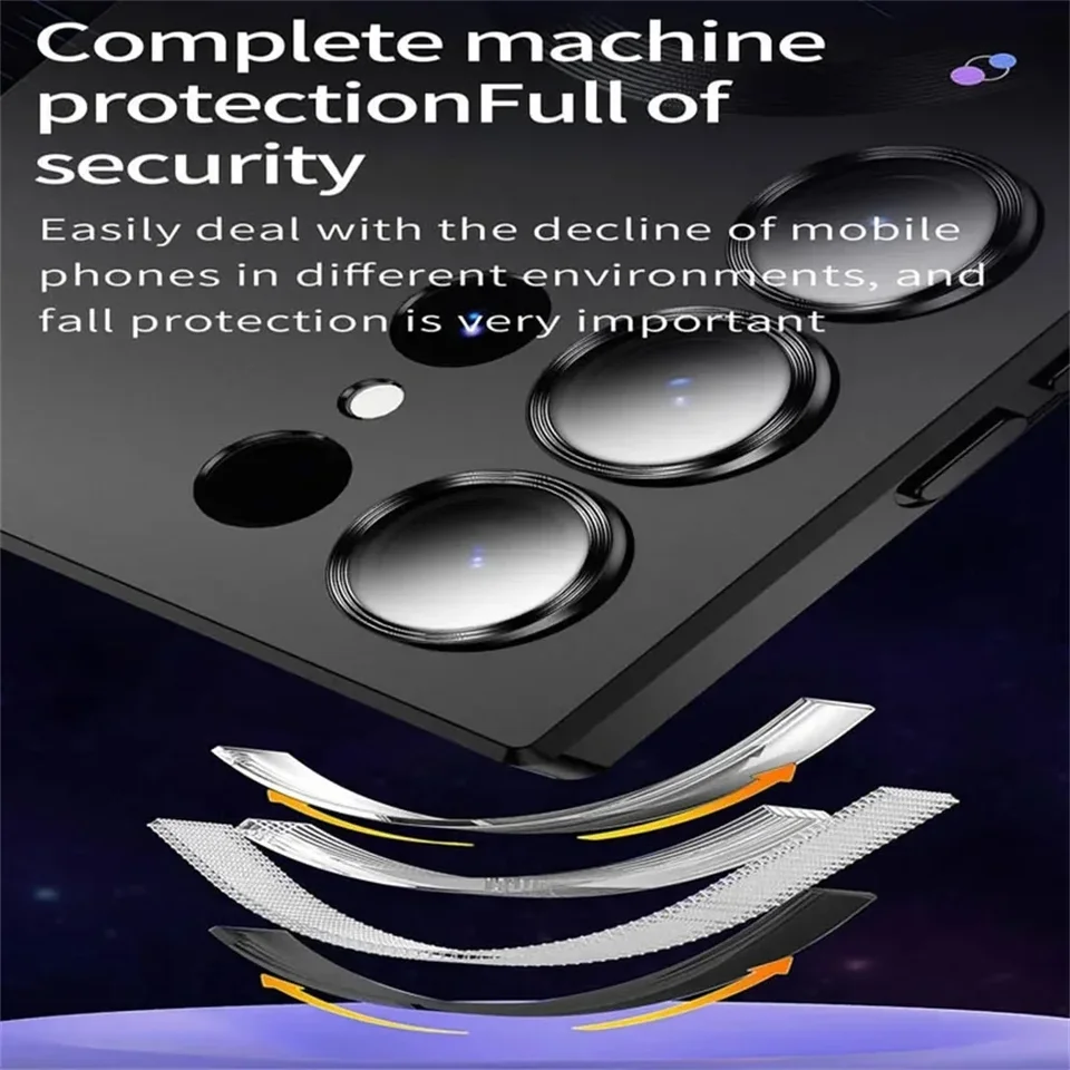 Funda Magnética Mate de Lujo para Samsung S25 S24 S23 S22 Ultra S21 S20 Plus, Compatible con Note 20 Ultra, Magsafe 4