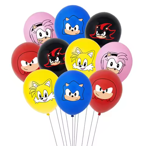 10pcs Sonic Latex Balloons Sonic el Hedgeho Superhero Game Fans Ballon Happy Birthday Party Decoration Kids Toys Supplies Globos