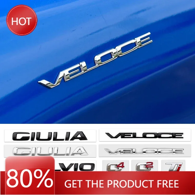 Hub Caps 3D ABS Glossy Silvery Black Q2 Q4 Ti Veloce Giulia Stelvio Letter Badge Trunk Emblem Car Stickers For Alfa Romeo Access