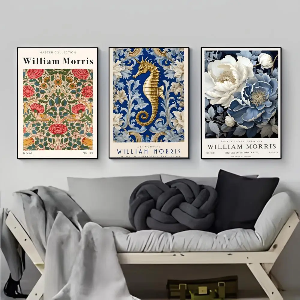 Vintage Arts Crafts W-William M-Morris Poster Poster HD  Waterproof Wall Sticker Bar Living Room Decor Gift