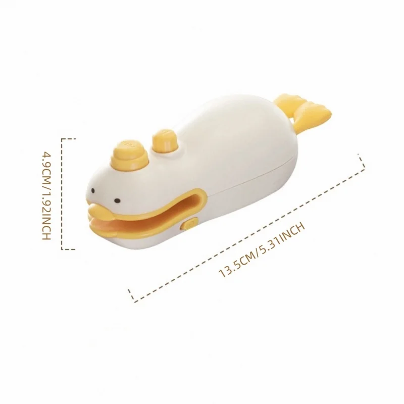 Cute Duck Rechargeable Handheld Sealer, ABS Silicone 400mAh Portable Seal Cutter for Snack Spice Pet Food Fruit Bags view 6