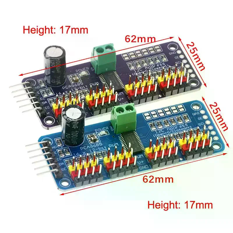 16 Channel PWM Servo Servo Drive Board Robot Controller IIC Interface Driver Module PCA9685 For Raspberry Pi