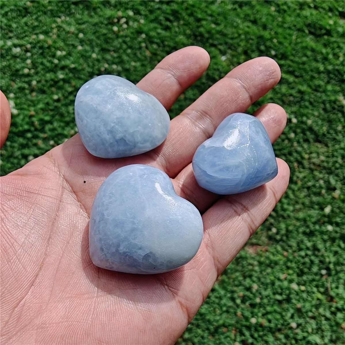 1 قلب اللازورد الطبيعي - شبكة ناعمة ومصقولة للتأمل والريكوشيه والديكور المنزلي - هدية خاصة مثالية