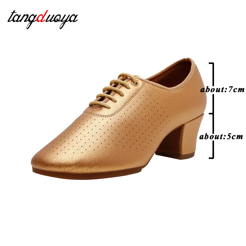 Gold jazz dance shoes for women size 41 Women Girls Ballroom Modern Tango Performance Practise Dancing shoes 5cm Heels Wholesale