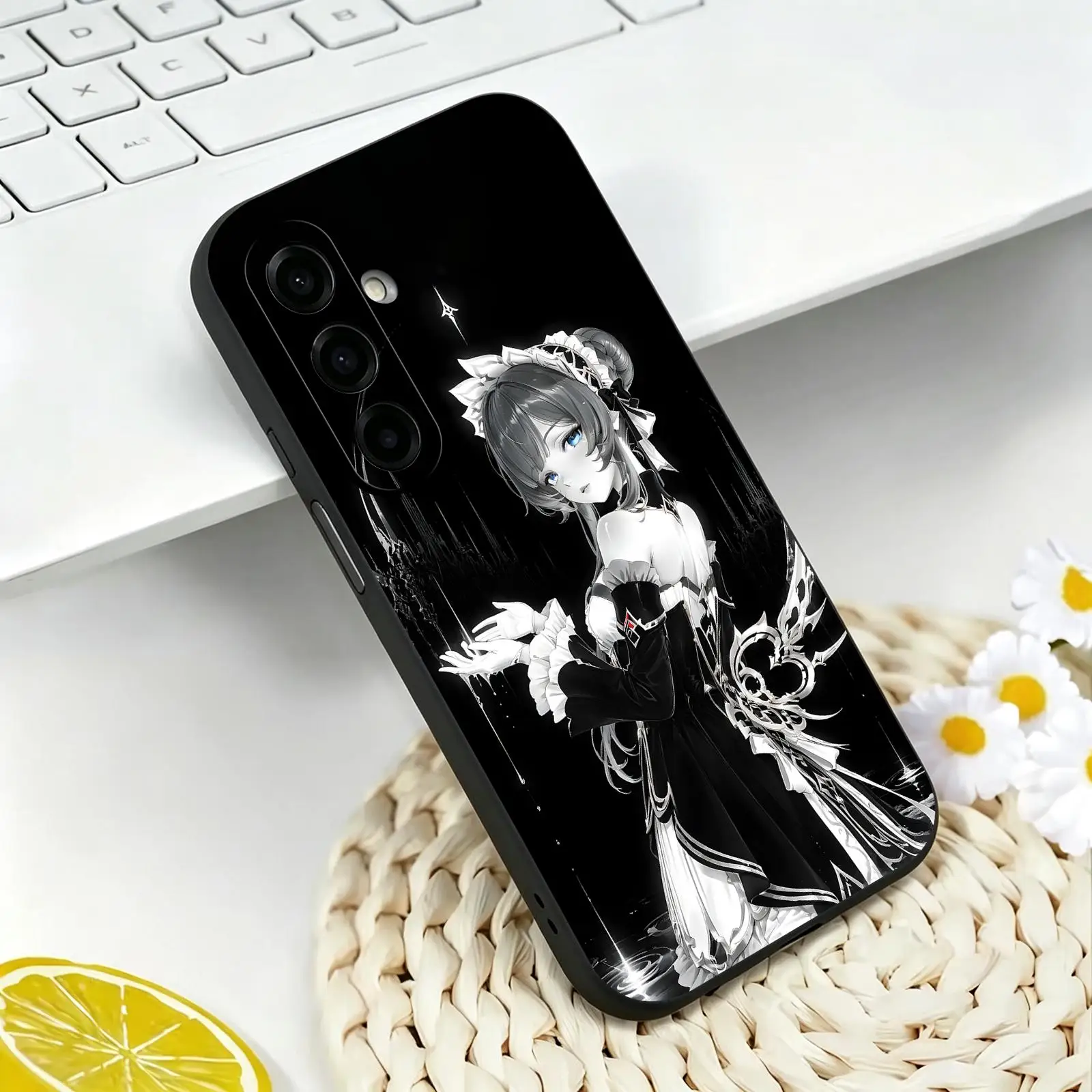 genshin impact Sandrone Phone Case For Samsung A57 A56 A37 A27 A17 A36 A26 A55 A35 Black Matte Soft Case