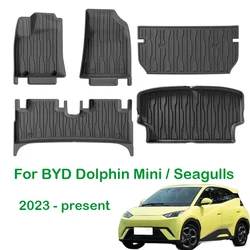 Car Floor Mats For BYD Dolphin Mini Seagulls EV 2023-present 2025 Trunk Mat Waterproof Carpet Back Seat Protector Boot Liner