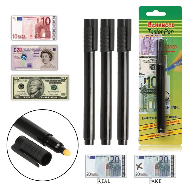 Counter Counterfeit Money Detector Currency Cash Checkers Marker For US Dollar Banknotes Euro Pound Yen Korean Won Detector Pen