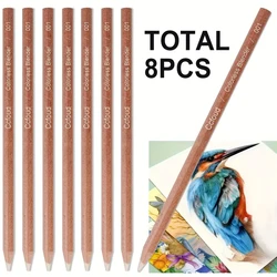 8-Piece Colorless Blending Pencil Set - Non-Toxic, Pre-Sharpened Wood Sticks for Smooth Edges & Softening Colors