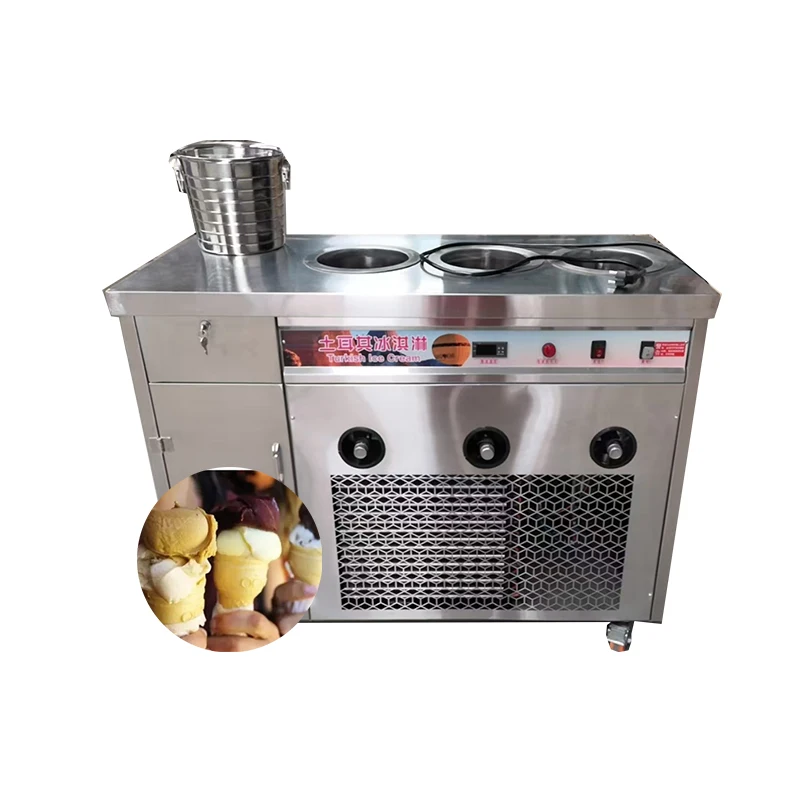 التجارية العمودية اثنين ثلاثة أربعة اسطوانات سعة كبيرة تخصيص آلة الآيس كريم التركية #5