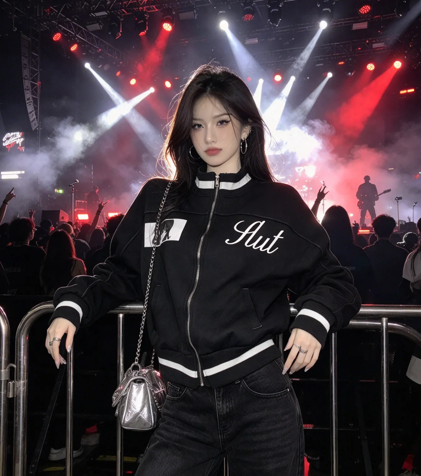 Subcultural street cool, edgy street-chic striped print jacket - view 5