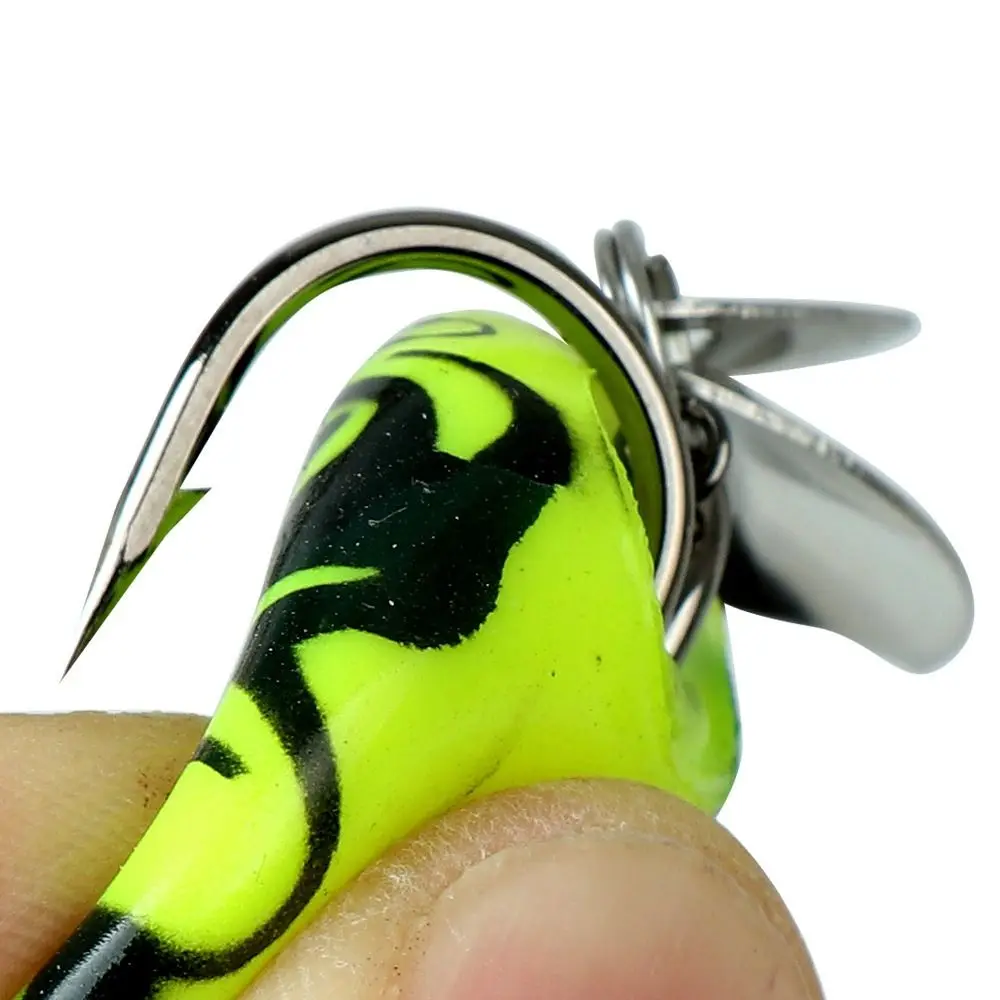 5Pcs/Box 5cm 6.8g Soft Frog Lure Double Spinner Soft Material Frog Bait Upgraded Generation Fishing Lure Saltwater Fishing