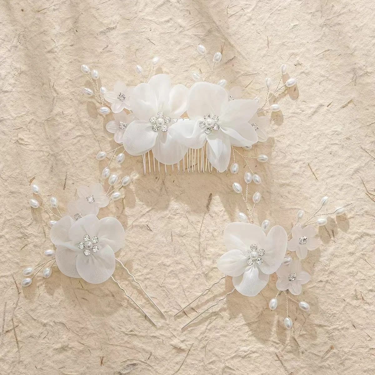 Handmade Fashion Pearl Leaf Hair Comb Rhinestone Flower Hair Clip Bridal Wedding Hair Accessories Jewelry Hair Comb