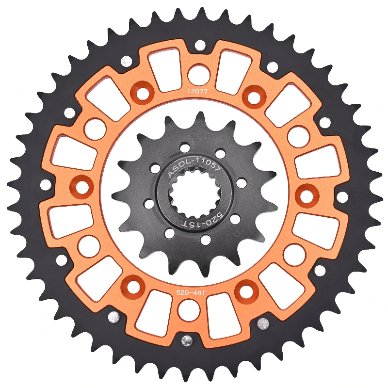 520 48T 15T Motorcycle Steel Aluminum Composite Front Rear Sprocket Kits For KTM 250 300 380 EXC Enduro 400 EXC Racing 450 RR