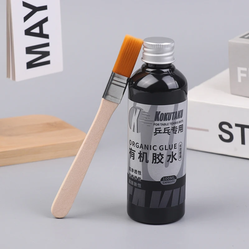 

Профессиональный клей для настольного тенниса 100 мл, клей для улучшения скорости, с кисточкой, очиститель для резиновых накладок, для ухода за ракетками для пинг-понга