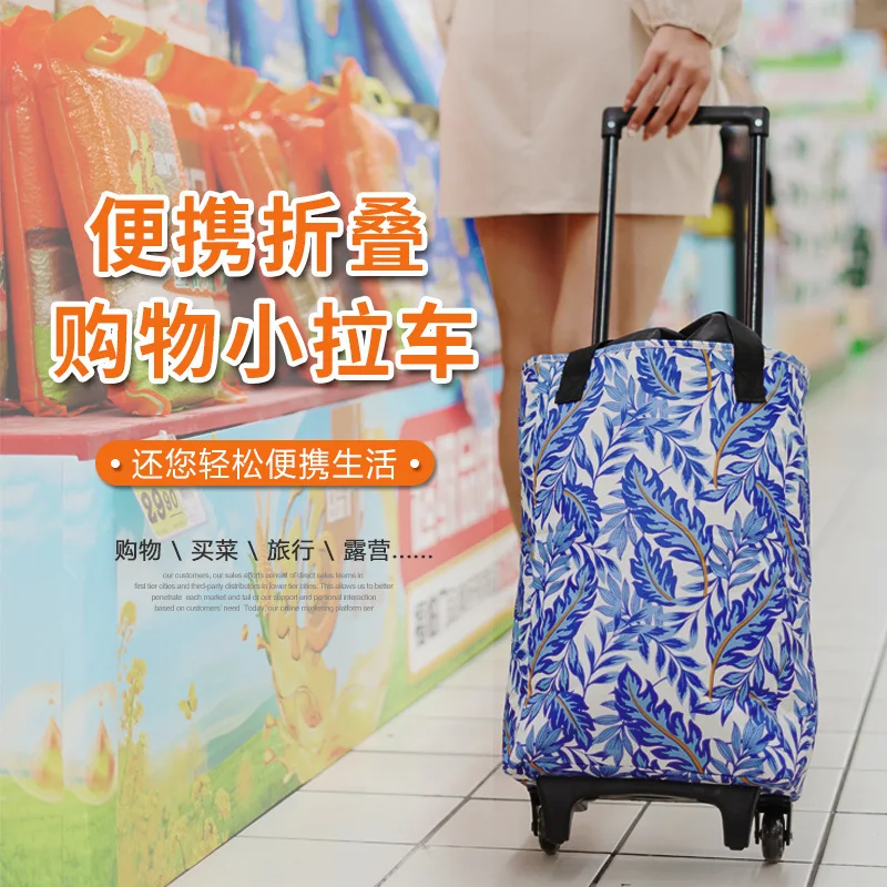 Shopping Trolley Shopping Cart Trolley Wheel Bag Household Artifact Supermarket Hand-pulled Trailer Folding Portable Shopping