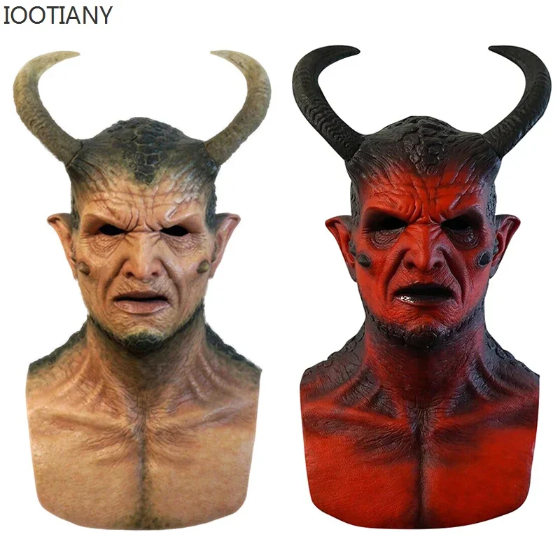 

Cosplay Belial The Demon Mask IKARI THE DEMON Mask with Horns Devil Latex Cosplay Costume Props Masks Halloween Fancy Dress New