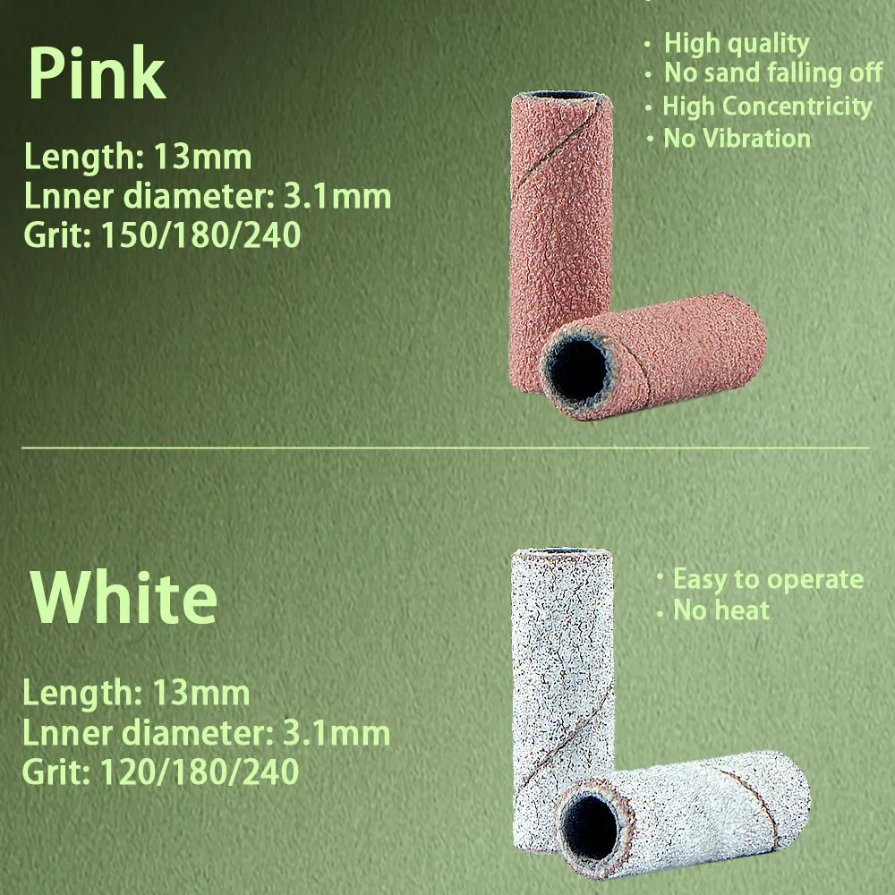 52pcs/set 3.1mm Mini Small Nail Sanding Bands Electric Machine Nail Drill Bits UV Gel Acrylic Polish Remover For Nails Accessory