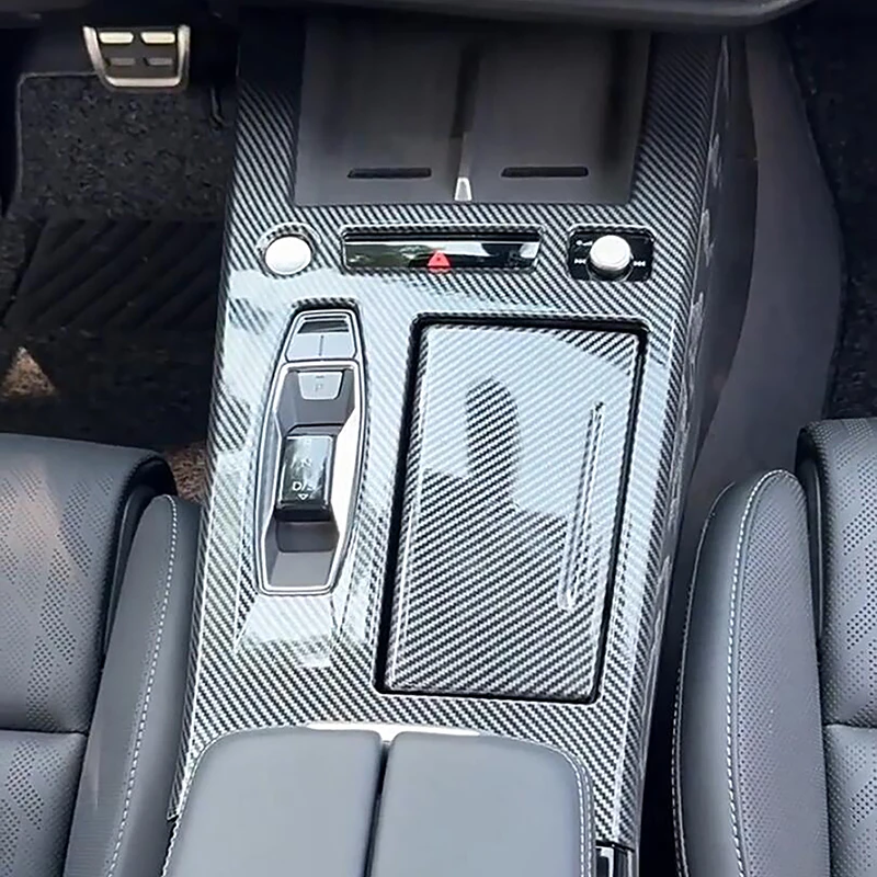 Auto-Styling Mittelkonsole Schalthebel Getränkehalter Verkleidung Dekorationsabdeckung für Audi A6 C9 2026 LHD Carbon-Optik