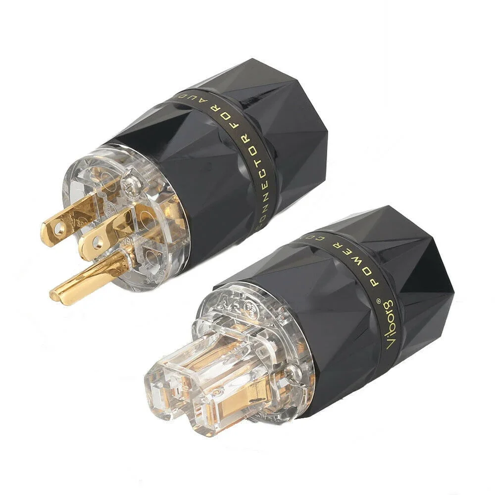 

Viborg VM503S/G/R VF503S/G/R серебристый/родий/позолоченный из чистой меди, вилка питания переменного тока США, гнездовой разъем IEC для аудиокабеля DIY